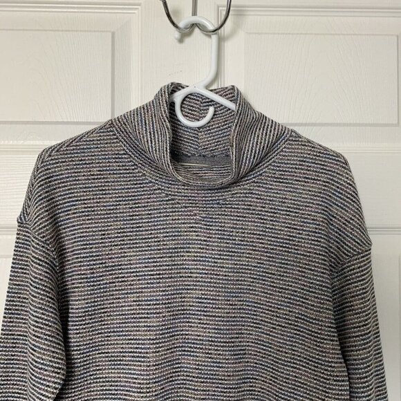 Madewell Women’s XS Multicolor Textured Turtleneck Top Cropped Sweater MB117 - Picture 2 of 9